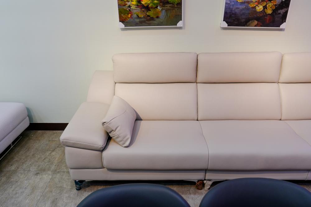 3인용 가죽소파(연그레이)