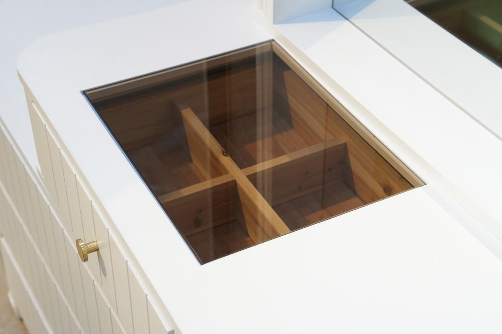 화이트 원목 화장대