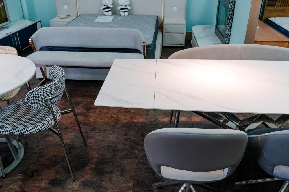 무광 화이트 확장형 식탁세트