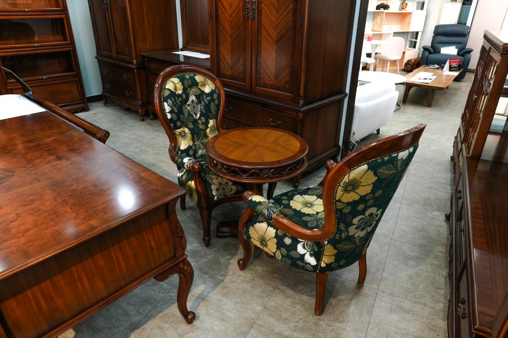 엔틱 원목 2인 식탁 세트