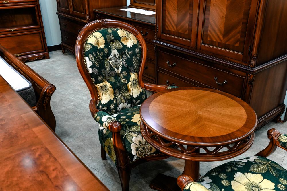 엔틱 원목 2인 식탁 세트