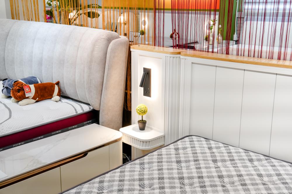 원목 패브릭 침대