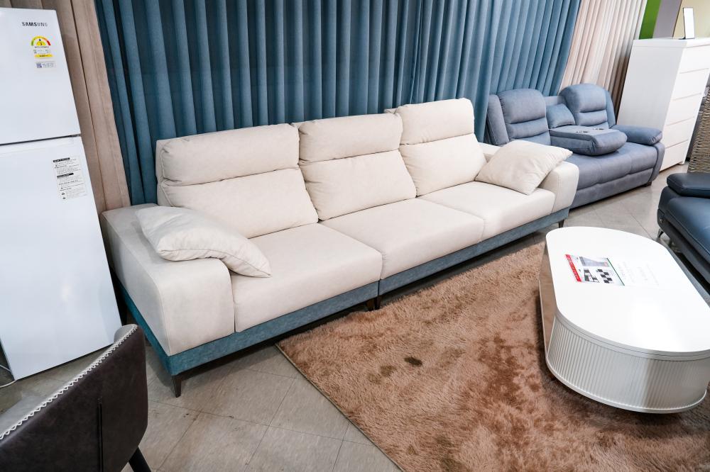 투톤 일자형 패브릭소파