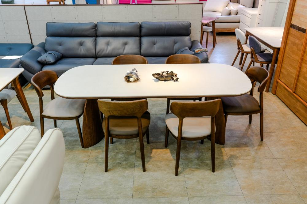 무광 라운드 6인 세라믹식탁 세트