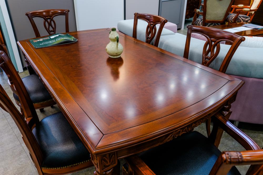 엔틱 원목 6인 식탁세트